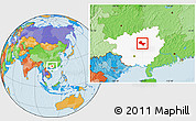 Political Location Map of Liujiang, highlighted parent region