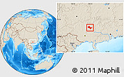 Shaded Relief Location Map of Liujiang