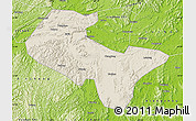 Shaded Relief Map of Liujiang, physical outside