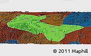 Political Panoramic Map of Liujiang, darken