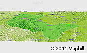 Political Panoramic Map of Liujiang, physical outside