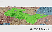 Political Panoramic Map of Liujiang, semi-desaturated