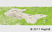 Shaded Relief Panoramic Map of Liujiang, physical outside