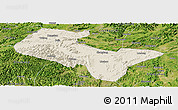 Shaded Relief Panoramic Map of Liujiang, satellite outside