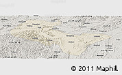 Shaded Relief Panoramic Map of Liujiang, semi-desaturated