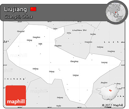Silver Style Simple Map of Liujiang