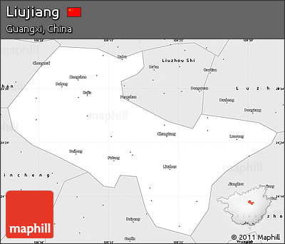 Silver Style Simple Map of Liujiang