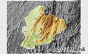Physical 3D Map of Longsheng, darken, desaturated