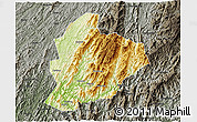 Physical 3D Map of Longsheng, darken, semi-desaturated
