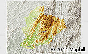 Physical 3D Map of Longsheng, lighten, semi-desaturated