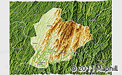 Physical 3D Map of Longsheng, satellite outside
