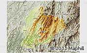 Physical 3D Map of Longsheng, semi-desaturated