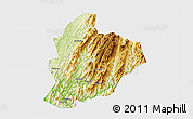 Physical 3D Map of Longsheng, single color outside