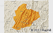 Political 3D Map of Longsheng, shaded relief outside