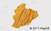 Political 3D Map of Longsheng, single color outside