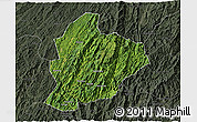 Satellite 3D Map of Longsheng, darken, semi-desaturated