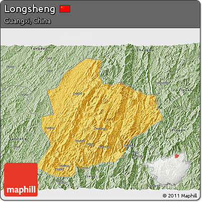 Savanna Style 3D Map of Longsheng