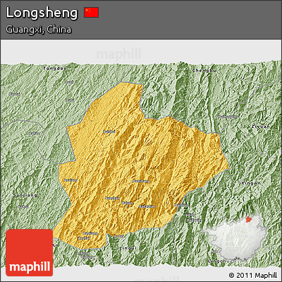 Savanna Style 3D Map of Longsheng