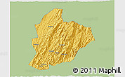 Savanna Style 3D Map of Longsheng, single color outside