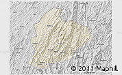 Shaded Relief 3D Map of Longsheng, desaturated