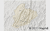 Shaded Relief 3D Map of Longsheng, lighten, semi-desaturated