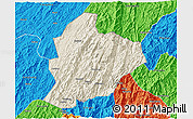 Shaded Relief 3D Map of Longsheng, political outside