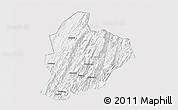 Silver Style 3D Map of Longsheng, single color outside