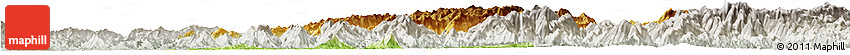 Physical Horizon Map of Longsheng, lighten, semi-desaturated