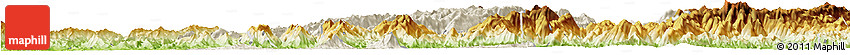 Shaded Relief Horizon Map of Longsheng, physical outside