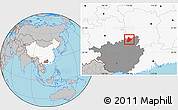 Gray Location Map of Longsheng, highlighted country, highlighted parent region