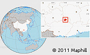 Gray Location Map of Longsheng, highlighted country