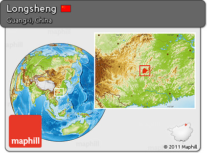 Physical Location Map of Longsheng
