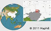 Satellite Location Map of Longsheng, highlighted country, highlighted parent region