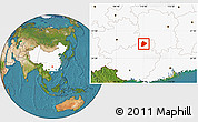 Satellite Location Map of Longsheng, highlighted country