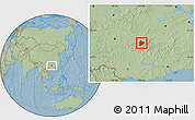 Savanna Style Location Map of Longsheng, hill shading