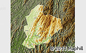 Physical Map of Longsheng, darken