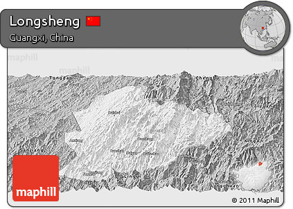 Gray Panoramic Map of Longsheng