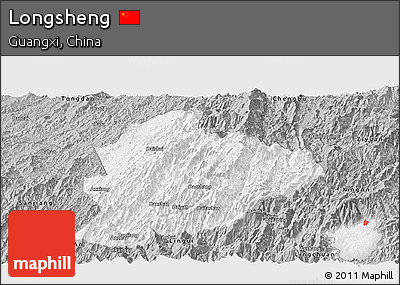 Gray Panoramic Map of Longsheng