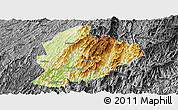 Physical Panoramic Map of Longsheng, darken, desaturated