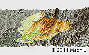 Physical Panoramic Map of Longsheng, darken, semi-desaturated