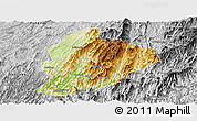 Physical Panoramic Map of Longsheng, desaturated