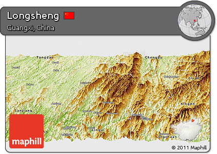Physical Panoramic Map of Longsheng