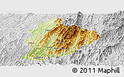 Physical Panoramic Map of Longsheng, lighten, desaturated