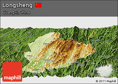 Physical Panoramic Map of Longsheng, satellite outside