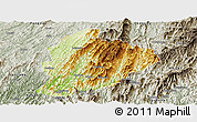 Physical Panoramic Map of Longsheng, semi-desaturated