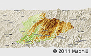 Physical Panoramic Map of Longsheng, shaded relief outside