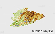 Physical Panoramic Map of Longsheng, single color outside