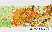 Political Panoramic Map of Longsheng, physical outside