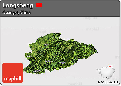 Satellite Panoramic Map of Longsheng, cropped outside