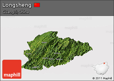 Satellite Panoramic Map of Longsheng, cropped outside